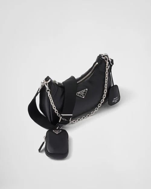 Padded nappa-leather PP Re-Edition shoulder bag – Black