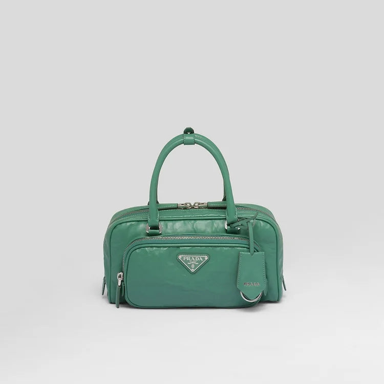 PP Antique nappa leather multi-pocket top-handle bag – Sage Green