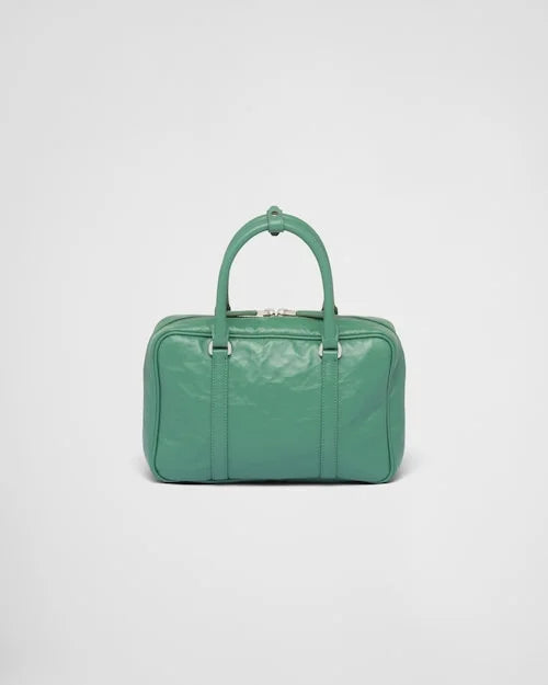 PP Medium antique nappa leather top handle bag – Sage Green