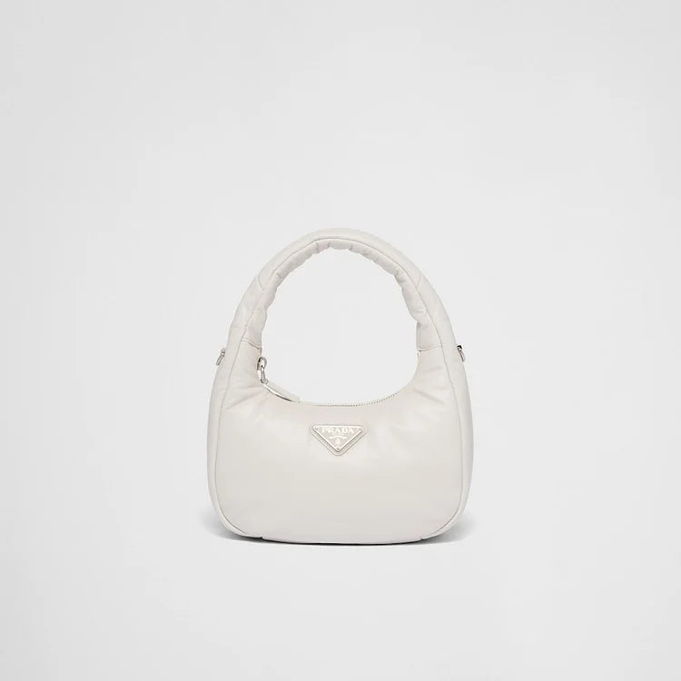 PP Soft padded nappa leather mini-bag – White
