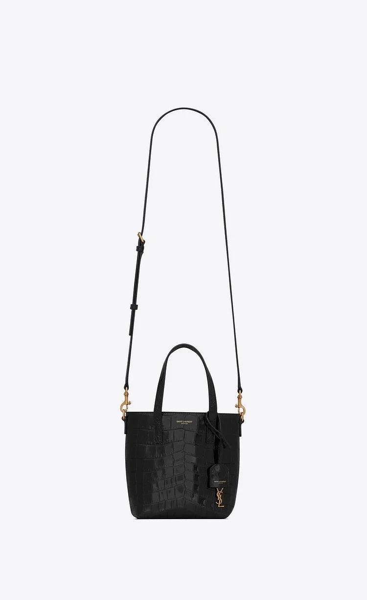 Y Paris Mini Toy Shopping In Crocodile-Embossed Leather