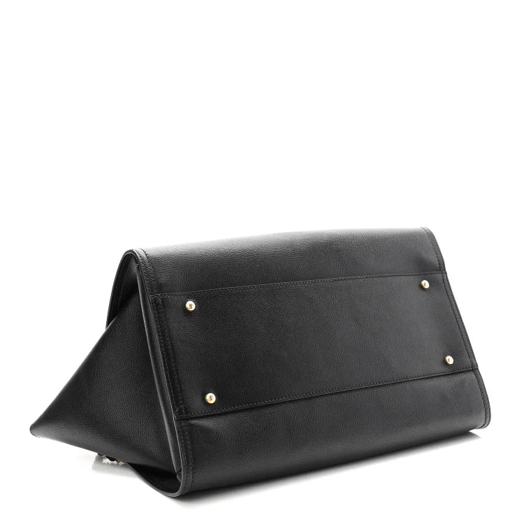 cc Caviar Medium Studded Deauville Tote Black