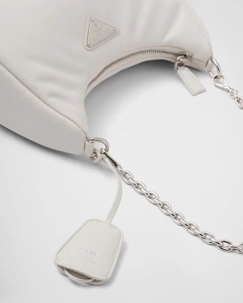 Padded nappa-leather PP Re-Edition shoulder bag – White