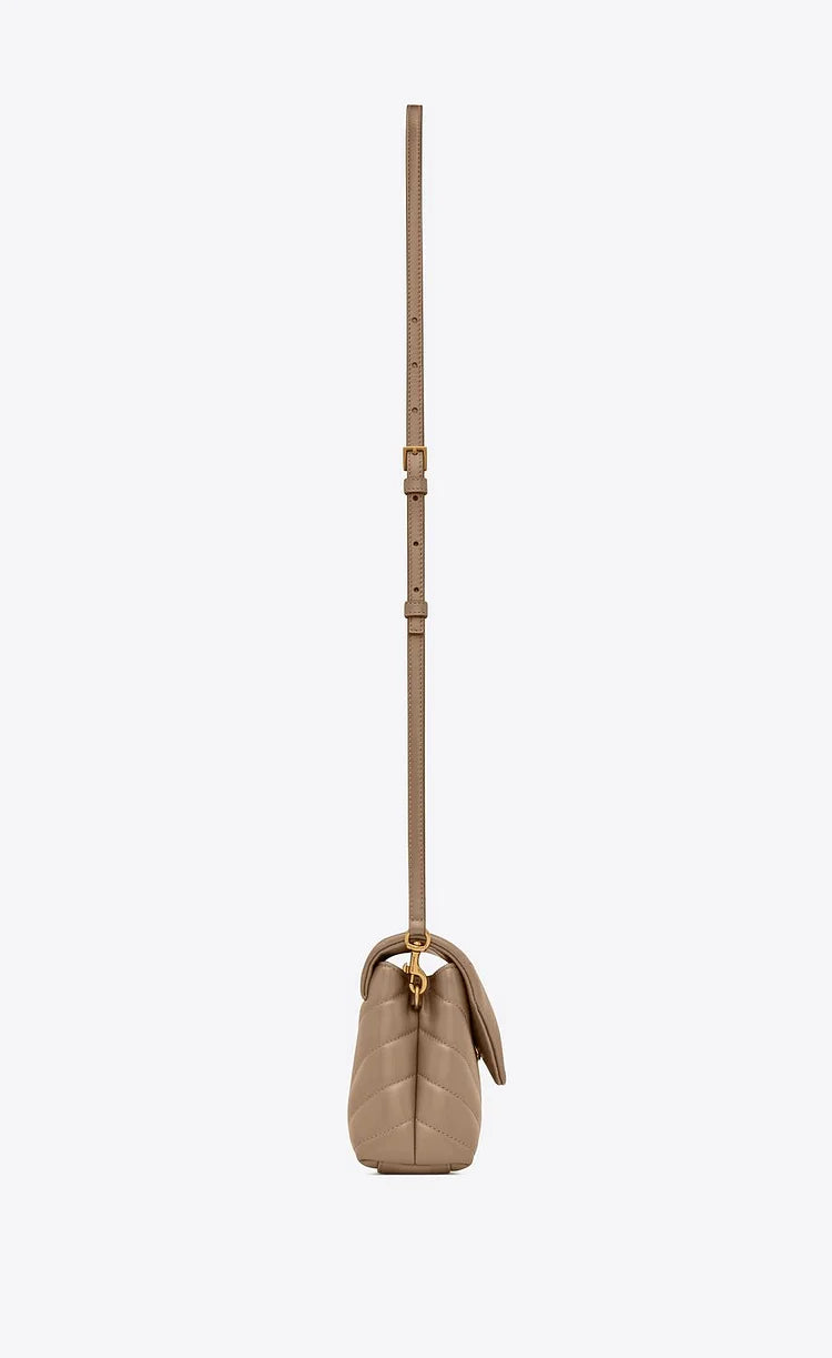 Y Loulou Toy Bag in Matelasse ‘Y’ Leather in Greyish Brown