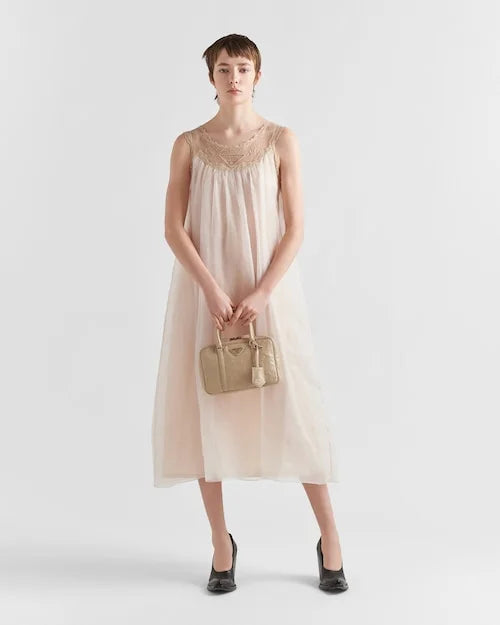PP Medium antique nappa leather top handle bag – Desert Beige