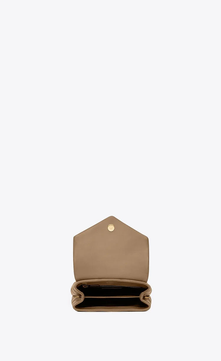 Y Loulou Toy Bag in Matelasse ‘Y’ Leather in Greyish Brown