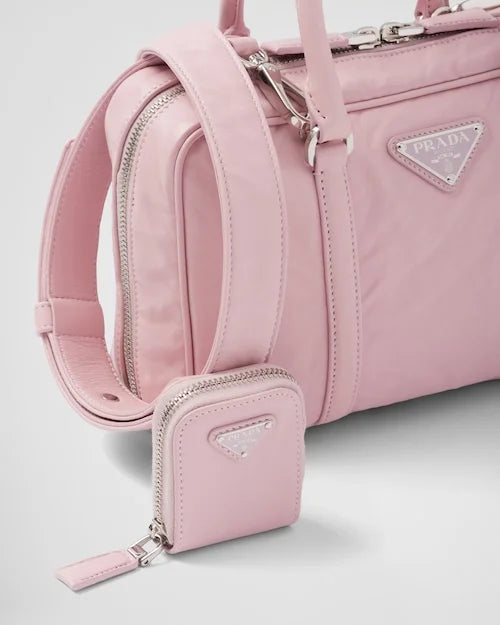 PP Medium antique nappa leather top handle bag – Alabaster Pink