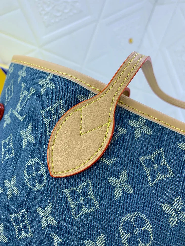 Louis neverfull denim new arrival size : 32*29*17 cm