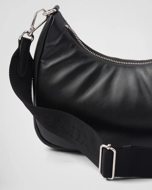 Padded nappa-leather PP Re-Edition shoulder bag – Black