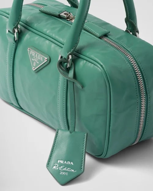 PP Small antique nappa leather top handle bag – Sage Green