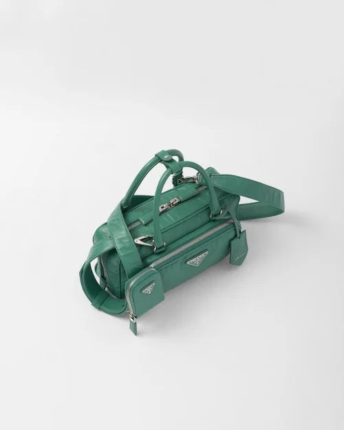 PP Antique nappa leather multi-pocket top-handle bag – Sage Green
