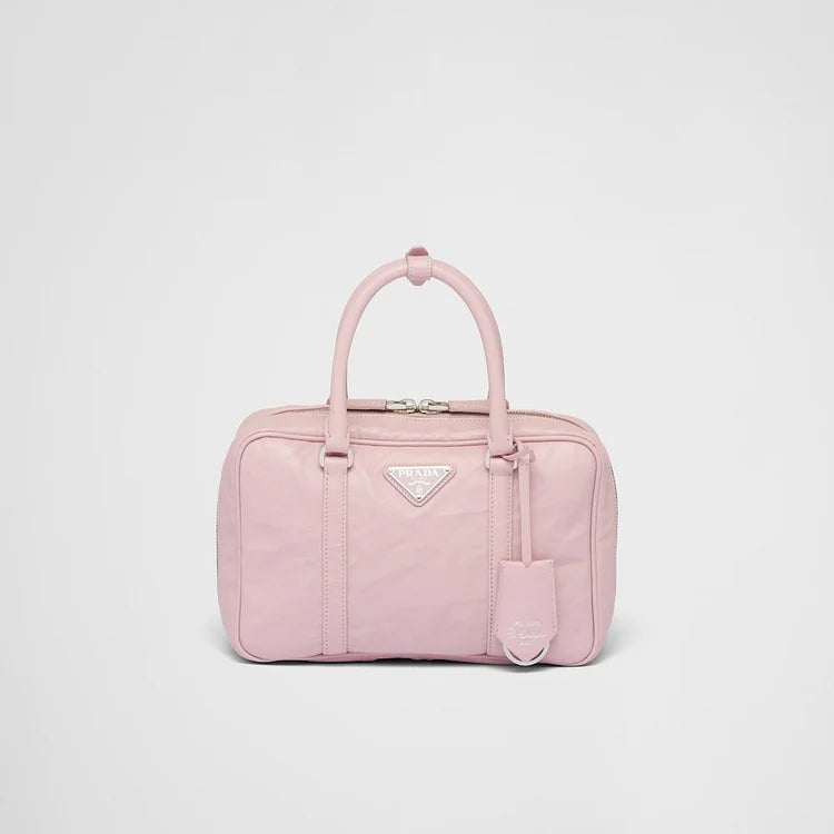 PP Medium antique nappa leather top handle bag – Alabaster Pink
