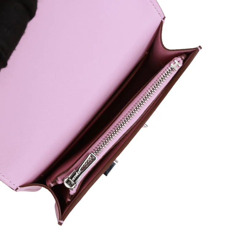 H Constance Slim Wallet Mauve Syestre Epsom Palladium Hardware