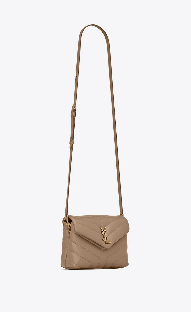 Y Loulou Toy Bag in Matelasse ‘Y’ Leather in Greyish Brown