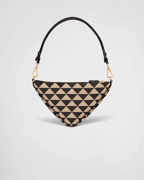 PP Embroidered fabric mini-bag – Black/Beige