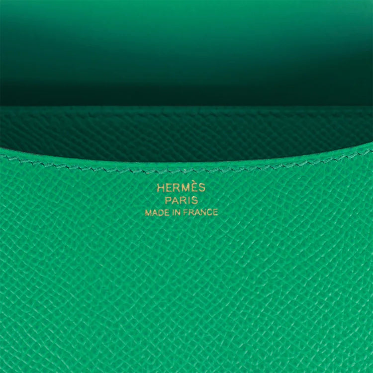 H Constance 18 Vert Jade Epsom Gold Hardware