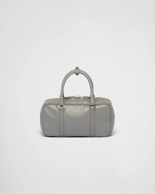 PP Small antique nappa leather top handle bag – Slate Gray
