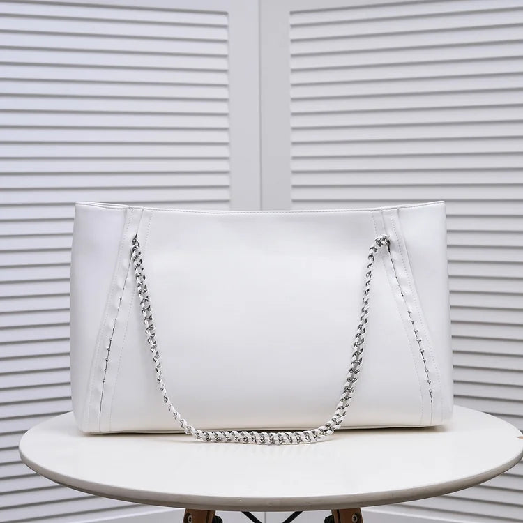 CC Soft Calfskin Shopping Bag Top Handle red/white