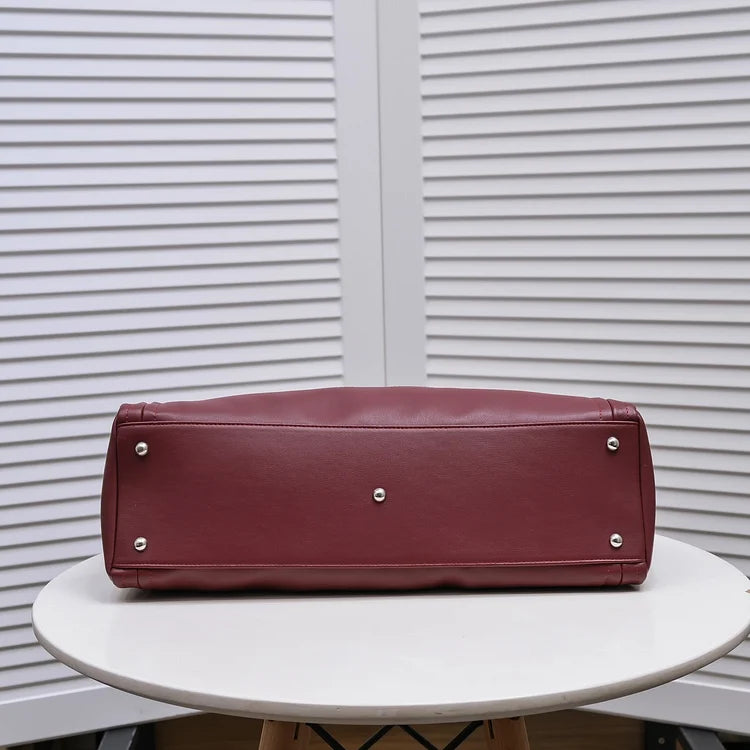 CC Soft Calfskin Shopping Bag Top Handle red/white