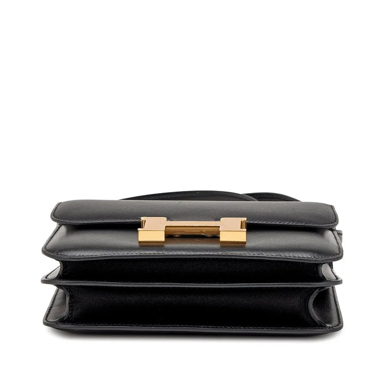 H Constance Bag 18 Black Epsom Gold Hardware