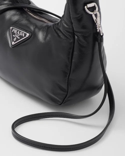 PP Soft padded nappa leather mini-bag – Black