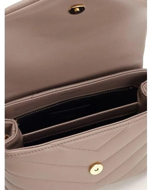 Y Loulou Toy Bag in Matelasse ‘Y’ Leather in Greyish Brown
