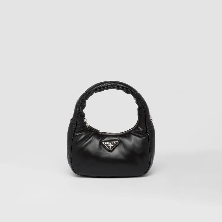 PP Soft padded nappa leather mini-bag – Black