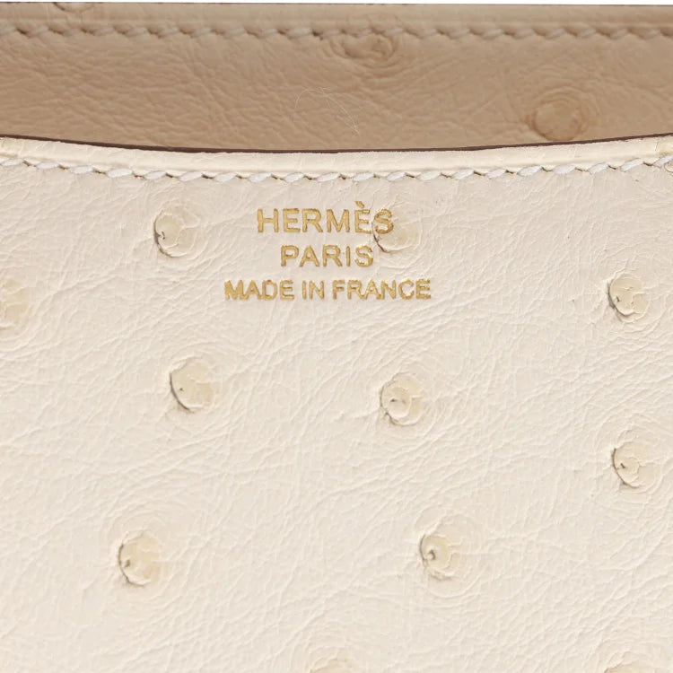H Constance 18 Nata Ostrich Gold Hardware