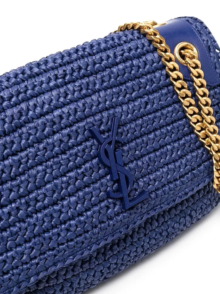 Y Niki Medium Chain Bag in Raffia and Leather