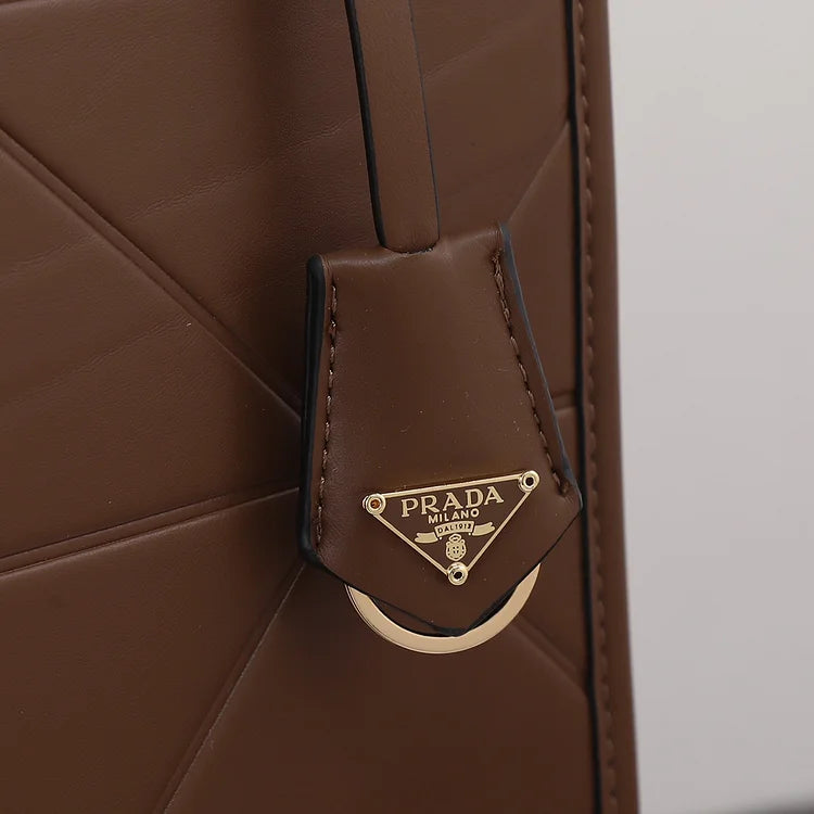 PP big size leather Symbole bag with topstitching