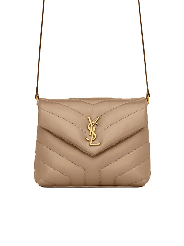 Y Loulou Toy Bag in Matelasse ‘Y’ Leather in Greyish Brown