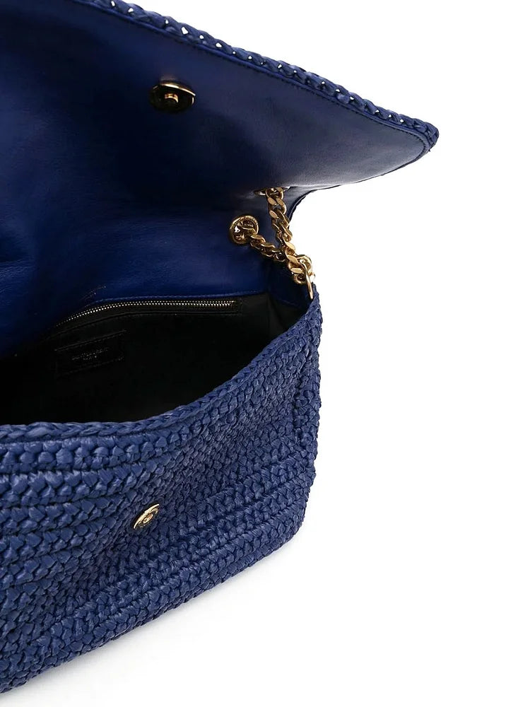 Y Niki Medium Chain Bag in Raffia and Leather