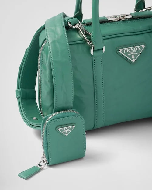 PP Medium antique nappa leather top handle bag – Sage Green