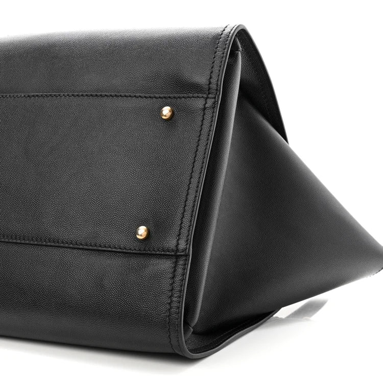 cc Caviar Medium Studded Deauville Tote Black