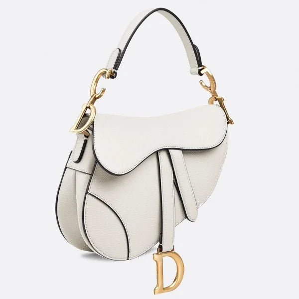 D Mini Saddle Bag Grained Calfskin