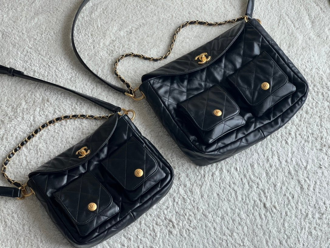 cc Duma Lambskin Vintage Hobo 2sizes in 3colours