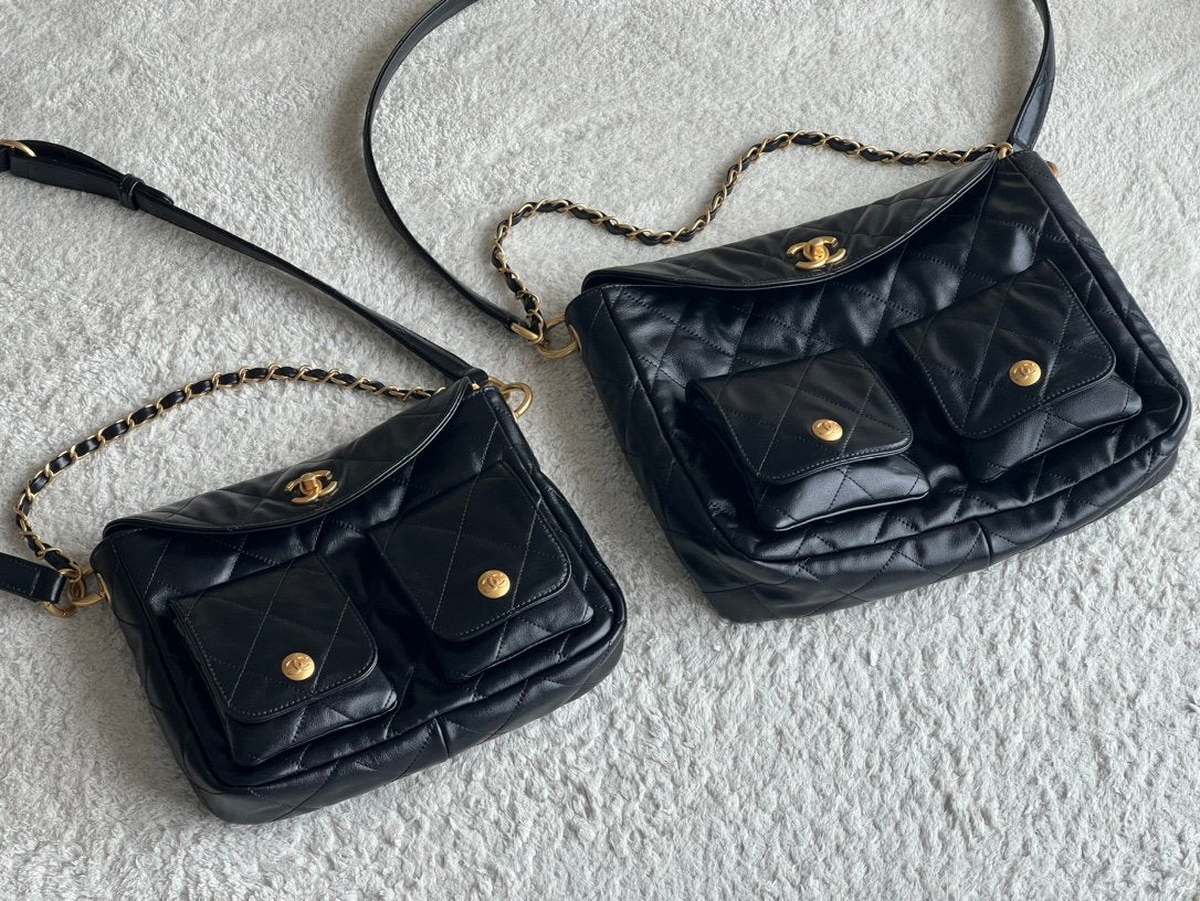 cc Duma Lambskin Vintage Hobo 2sizes in 3colours