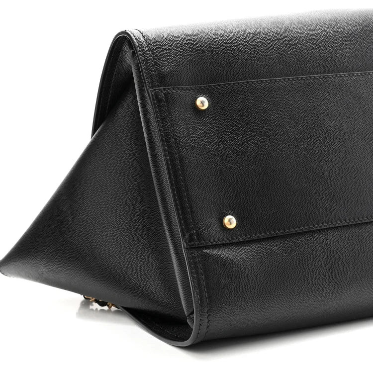 cc Caviar Medium Studded Deauville Tote Black