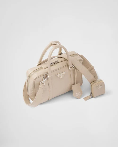 PP Medium antique nappa leather top handle bag – Desert Beige