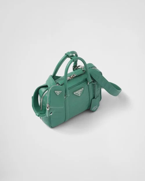 PP Medium antique nappa leather top handle bag – Sage Green
