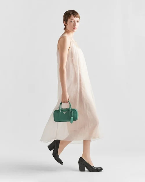 PP Small antique nappa leather top handle bag – Sage Green