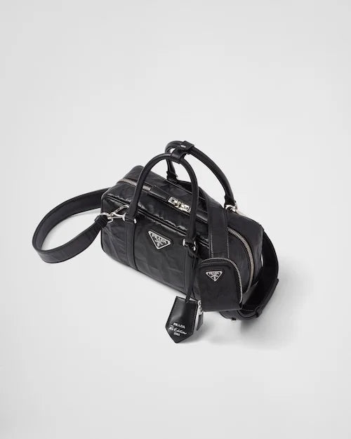 PP Small antique nappa leather top handle bag – Black