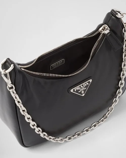 Padded nappa-leather PP Re-Edition shoulder bag – Black