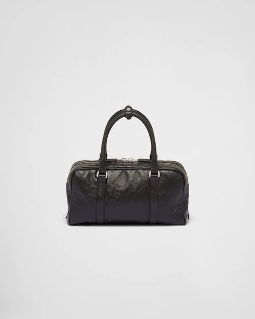 PP Antique nappa leather multi-pocket top-handle bag – Black