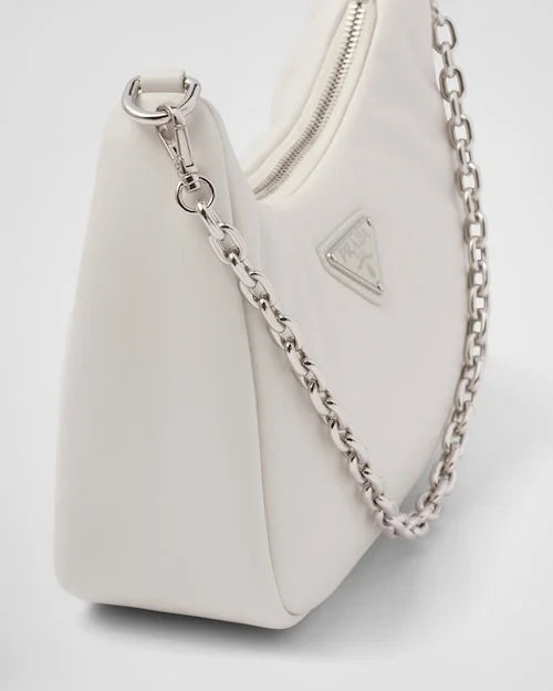 Padded nappa-leather PP Re-Edition shoulder bag – White