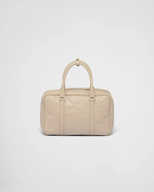 PP Medium antique nappa leather top handle bag – Desert Beige