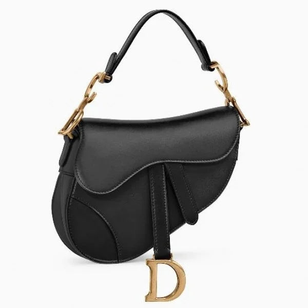 D Mini Saddle Bag Grained Calfskin