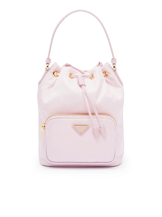 PP Duet Re-Nylon Bucket Shoulder Bag in Alabaster Pink