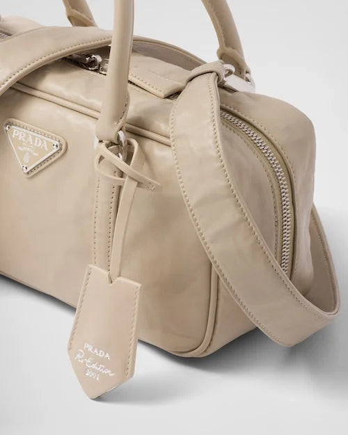 PP Small antique nappa leather top handle bag – Desert Beige