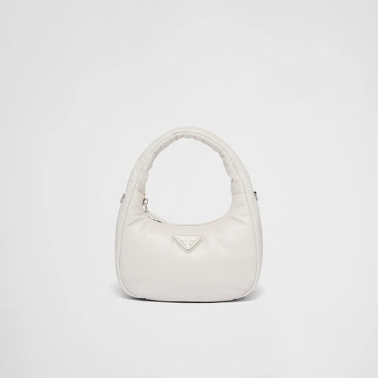 PP Soft padded nappa leather mini-bag – White